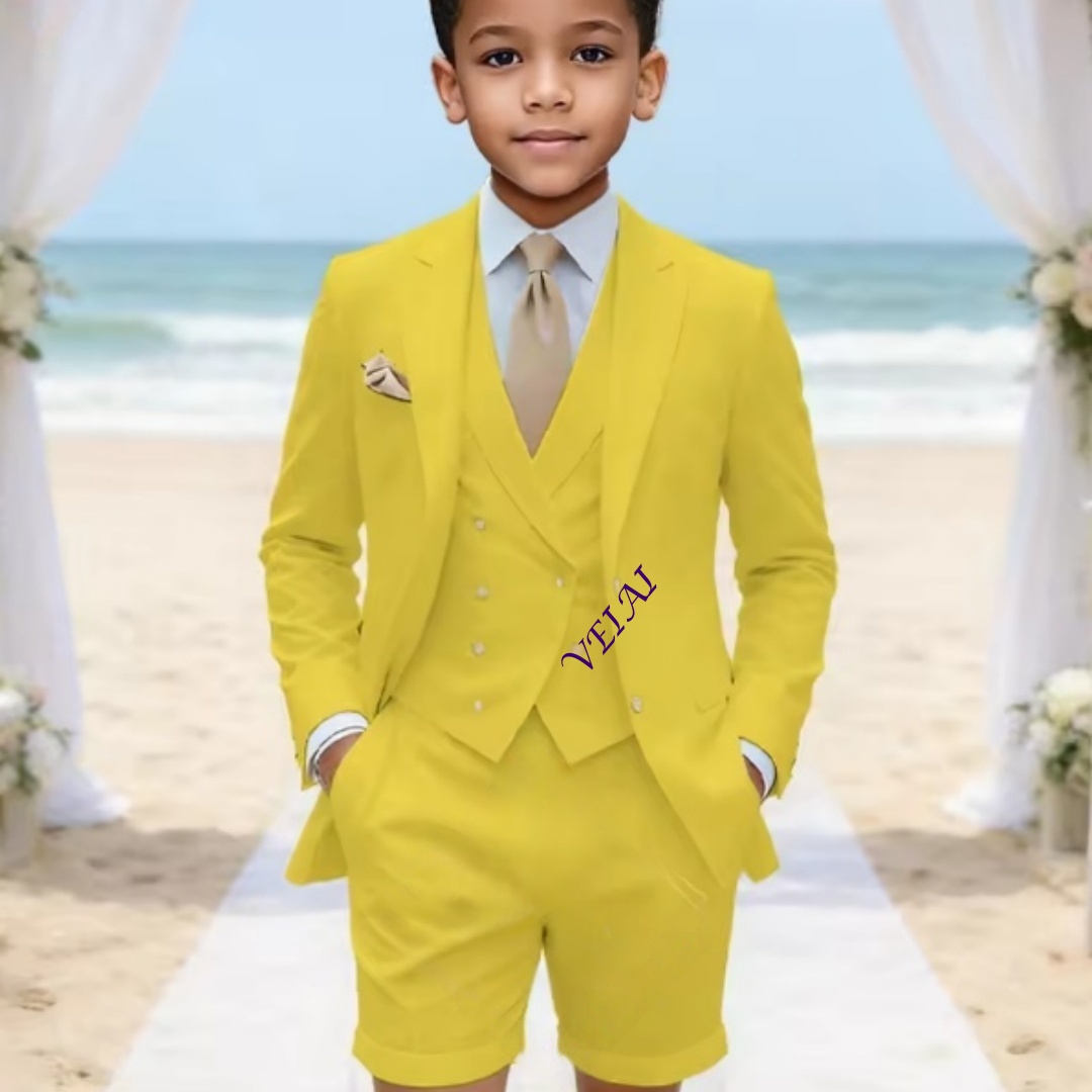 Mens Formal - Boys' Custom Classic 3-Piece Linen Suit,