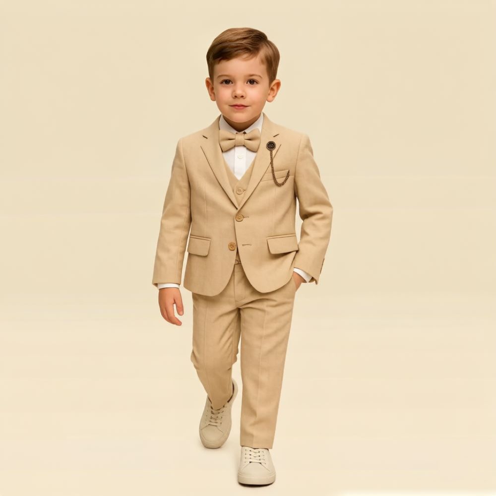 Mens Beige 3 Pieces Kids Boys  - Formal Wear For Men Kids recension och pris