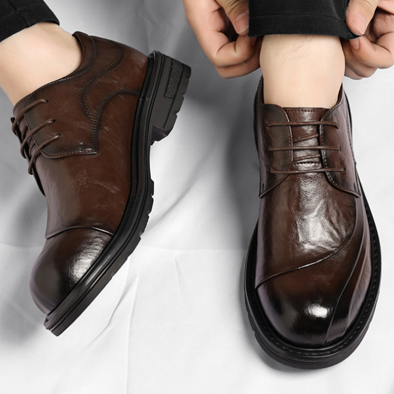 Brown Burnished Genuine Leathe - Men'S Formal Office Wear Shoes recension och pris