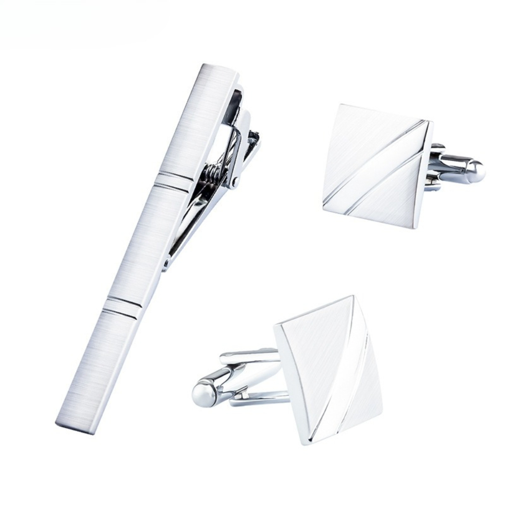 A Set Men New Silver Square Br - Cufflinks Silver Set recension och pris