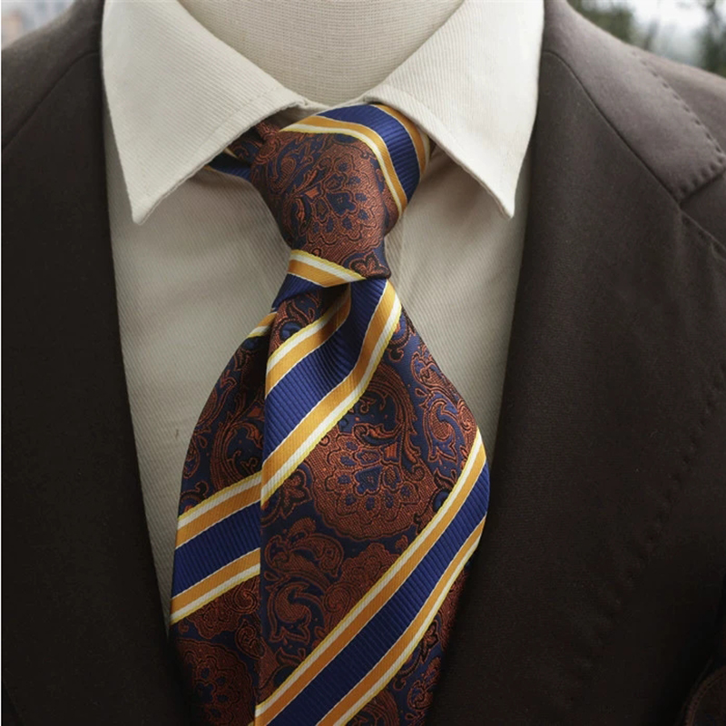 New Trendy Navy Brown Neckties - Men Formal Wear With Tie recension och pris