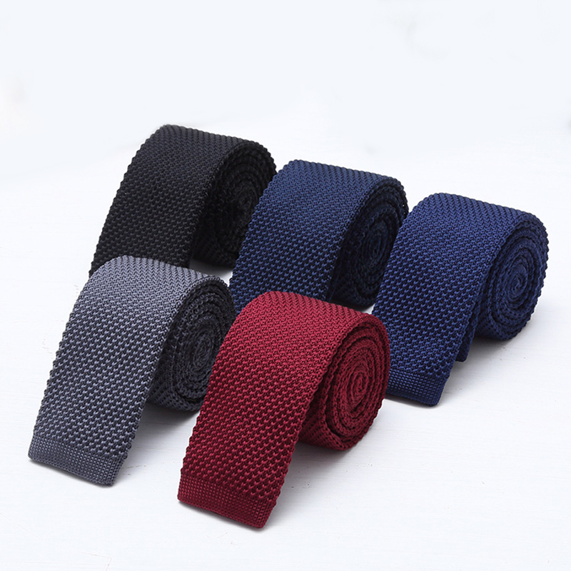 6cm Solid Black White Knitted  - Men Formal Wear With Tie recension och pris