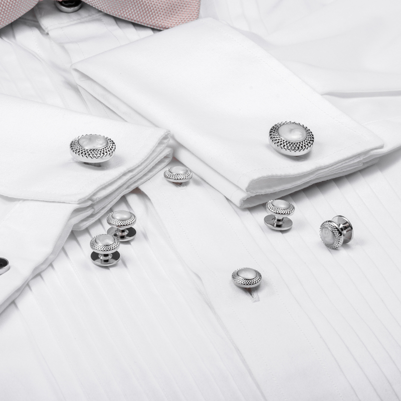 HAWSON Silver Plated Opal Shel - Cufflinks Silver Set recension och pris
