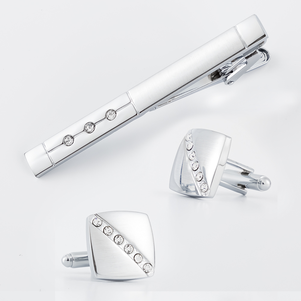 Fashion Mens Diamond Silver Cu - Cufflinks Silver Set recension och pris