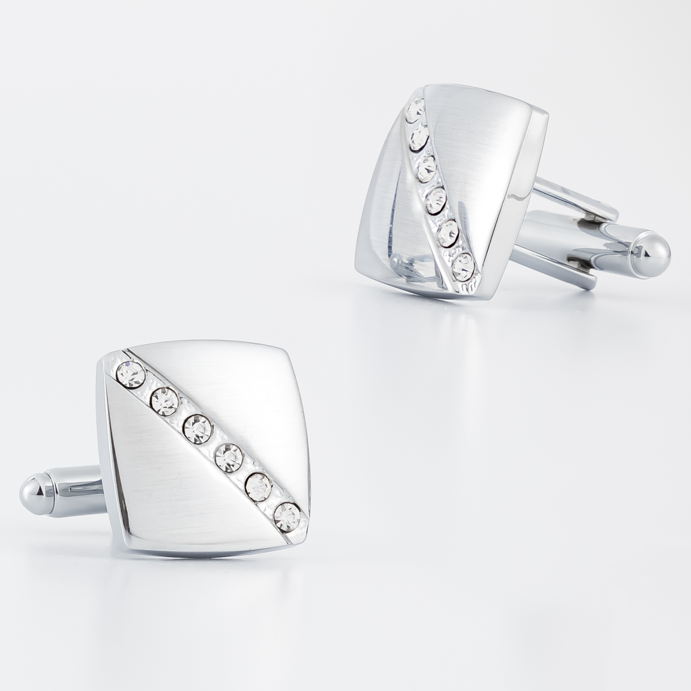 Fashion Mens Diamond Silver Cu - Cufflinks Silver Set recension och pris