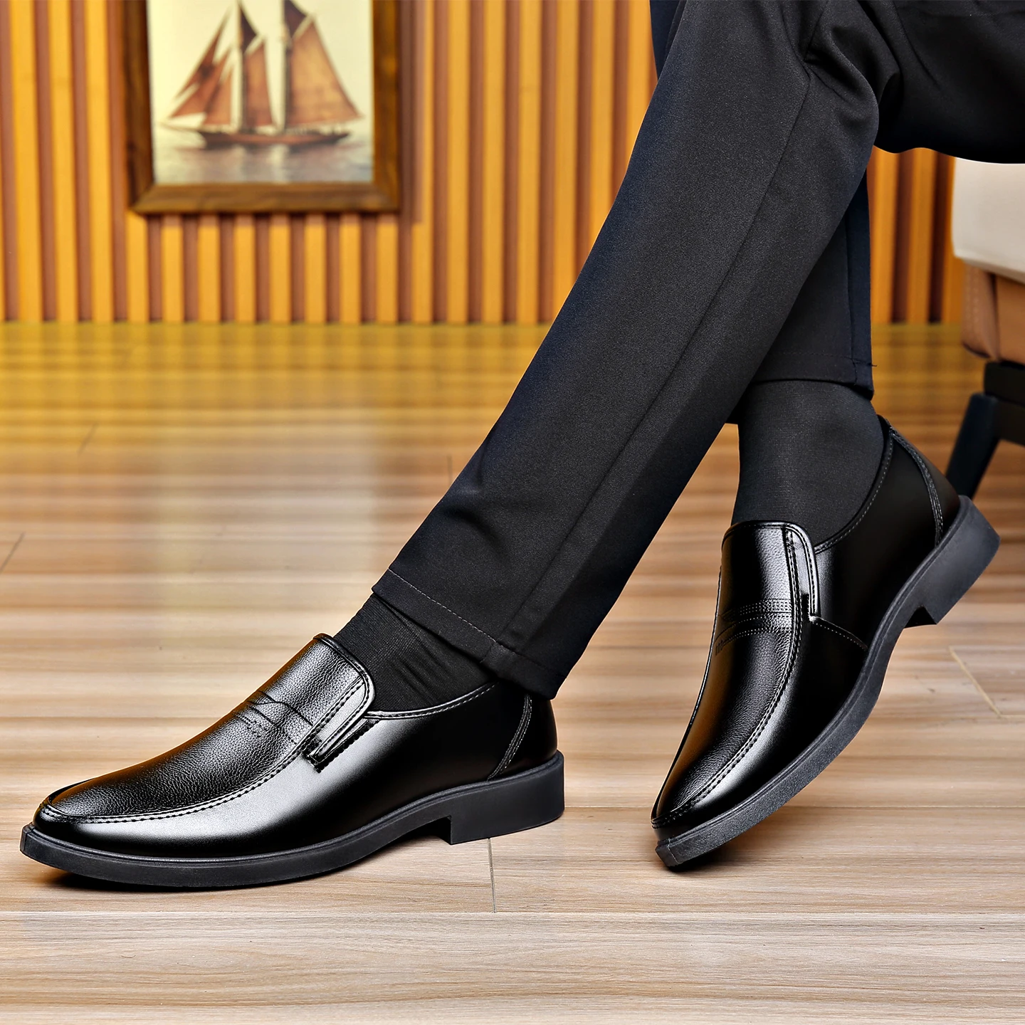 Men's Slip‑on Business Leather - Men'S Formal Office Wear Shoes recension och pris