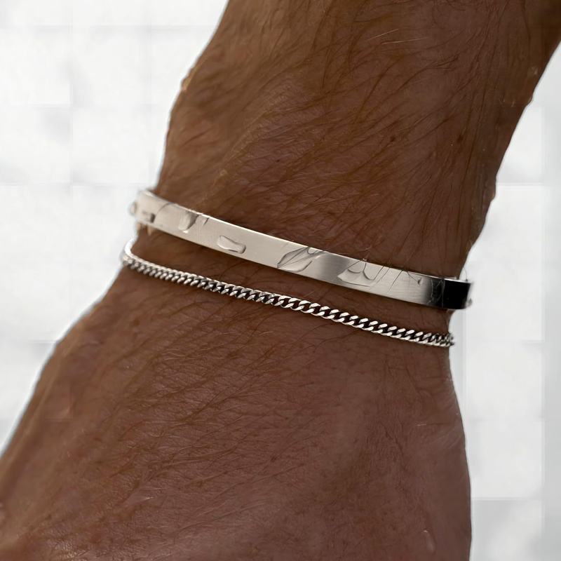 Stackable Bracelets for Men, 9 - Cufflinks Silver Set recension och pris