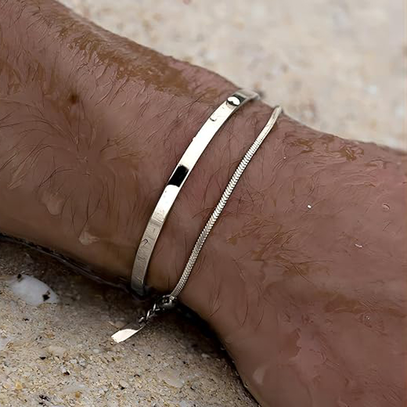 Stackable Bracelets for Men, 9 - Cufflinks Silver Set recension och pris